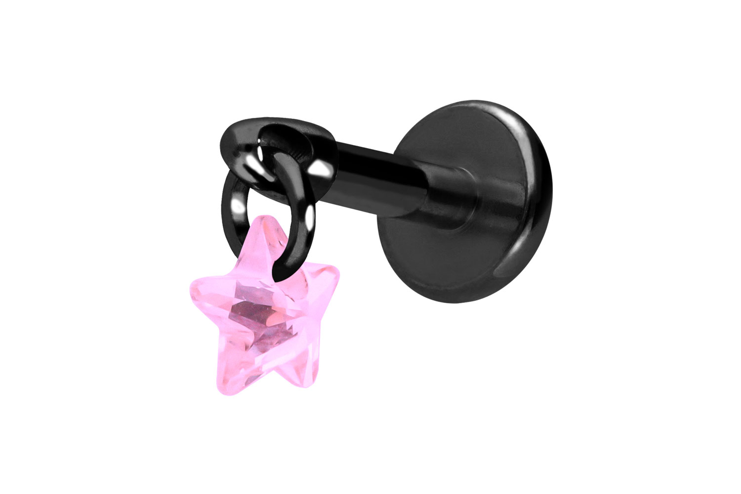 Titan Labret Piercing mit Innengewinde KRISTALLSTERN